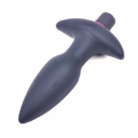 Anal Plug Vibrating, One Speed, Silicone Black